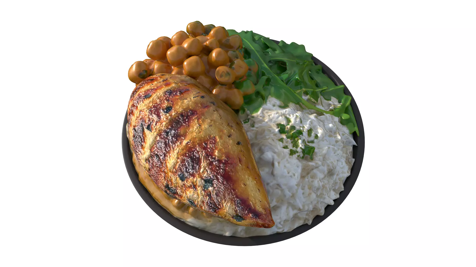Chicken Chickpea Power Bowl Low-poly 3D model
