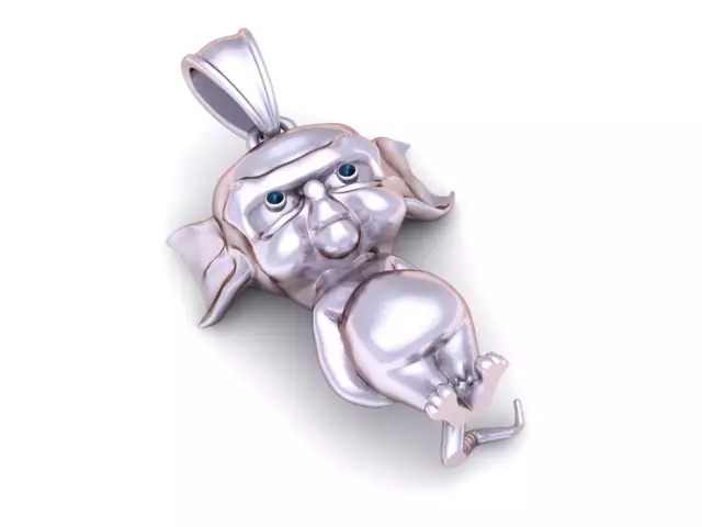 Sassy Mouse Sterling Silver Pendant 3d printable 3D print model