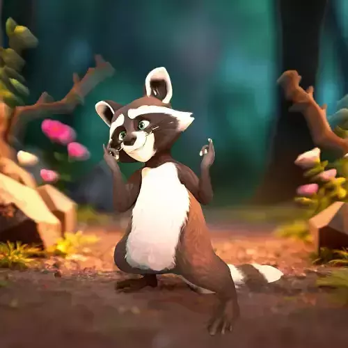 Charming Raccoon Character model pack