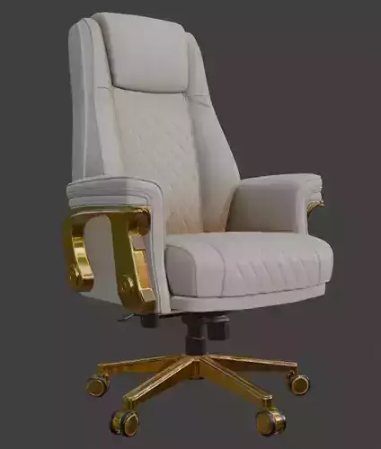 Luxury Cream and Gold Executive Office Chair