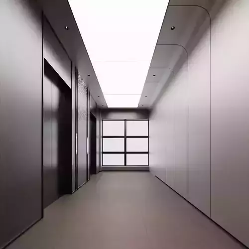 Minimalist Office Elevator Lobby Interior