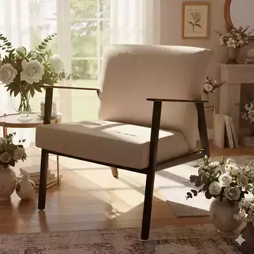 Modern Fabric Armchair- Low-Poly-HQ