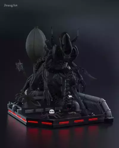 Alien Earth Diorama STL Model 3D print model