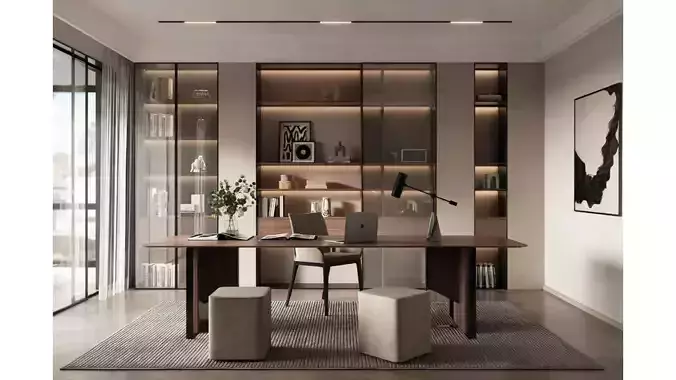 Modern Light Luxury Study Room