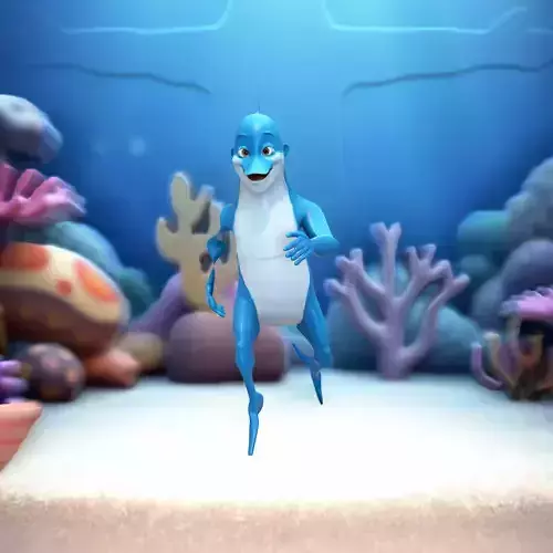 Charming Blue Dolphin model pack