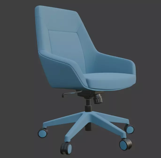 Modern Light Blue Ergonomic Office Chair 3D model