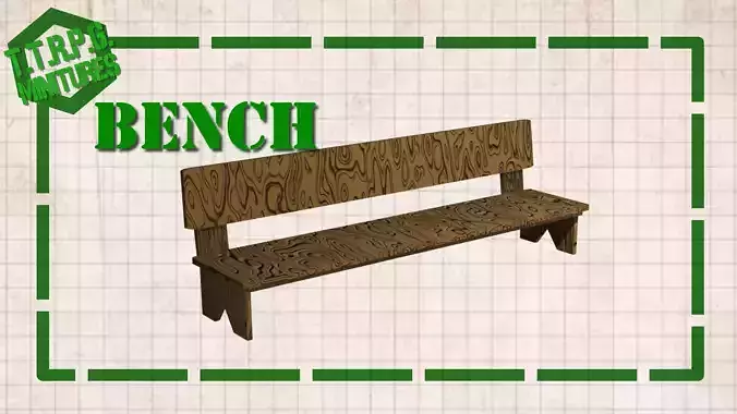 TTRPG and DnD Tavern Bench Miniature
