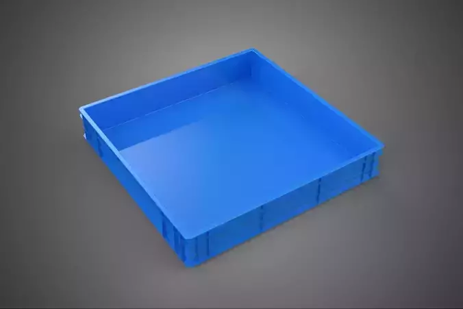 STANDARD SQUARE BLUE SHALLOW PALLET STORAGE PLASTIC CRATE BOX