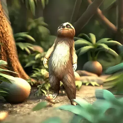 Happy Sloth Character model pack