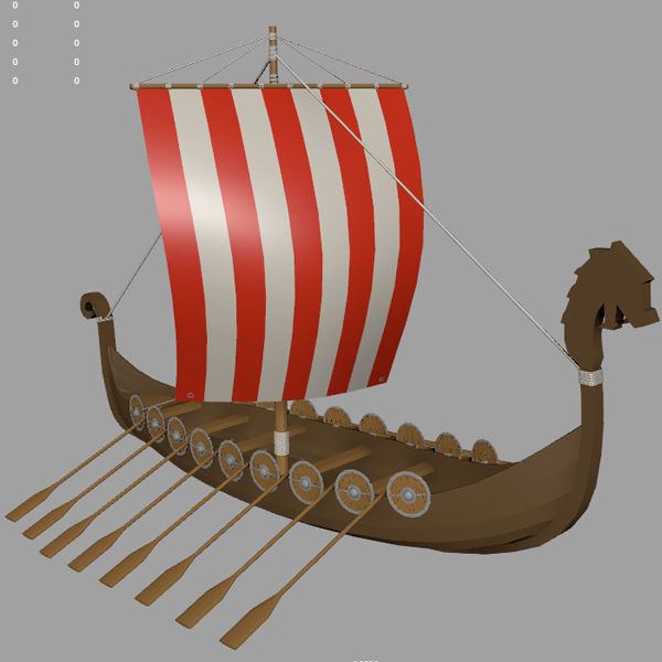 Viking ship 3D model_4