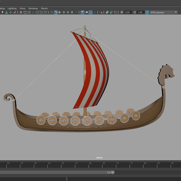 Viking ship 3D model_13