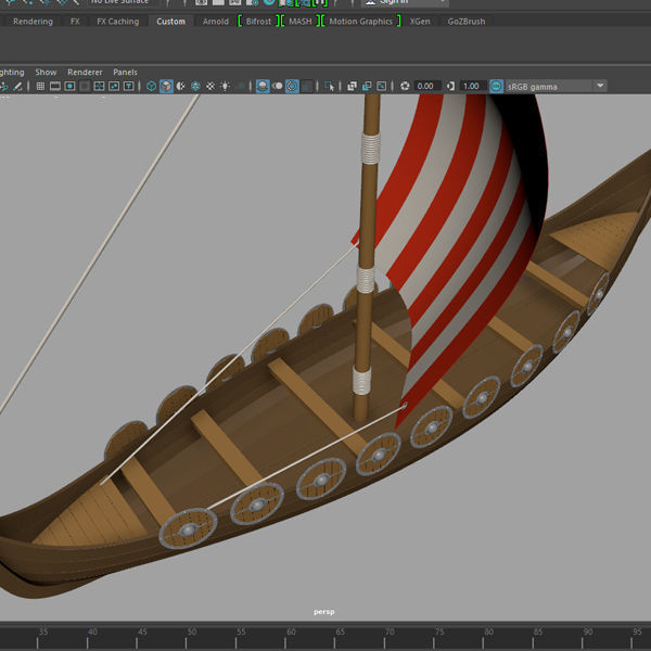Viking ship 3D model_10