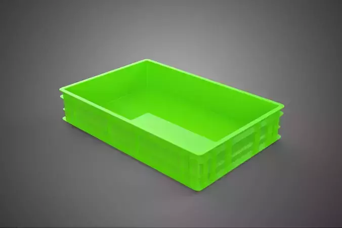 STANDARD GREEN SHALLOW PALLET STORAGE PLASTIC CRATE BOX TRAY BIN