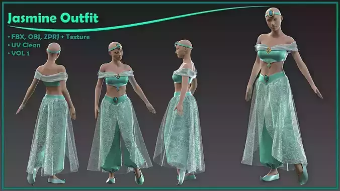 Princess Jasmine outfit with texture