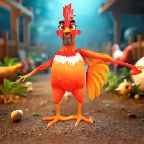 Vibrant Rooster Character model pack