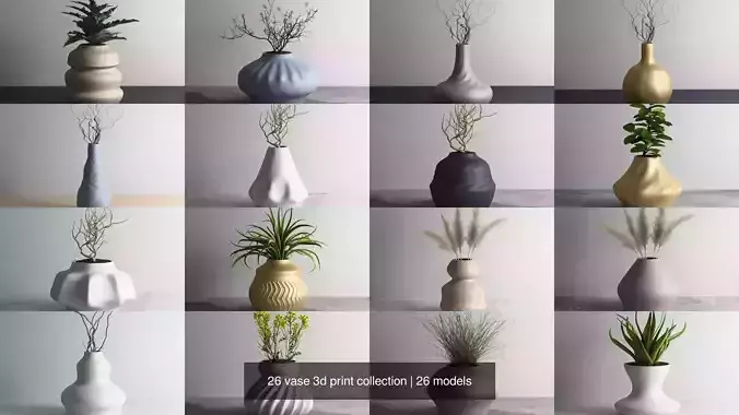 26 vase 3d print collection