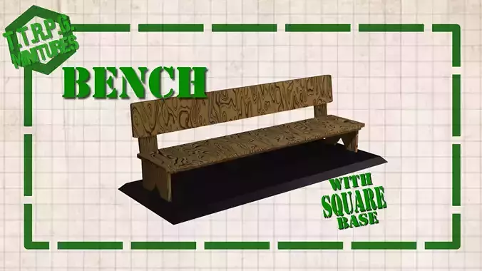 TTRPG and DnD Tavern Bench Miniature with Square Base