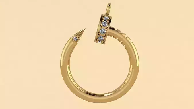 Nail pendant with stones