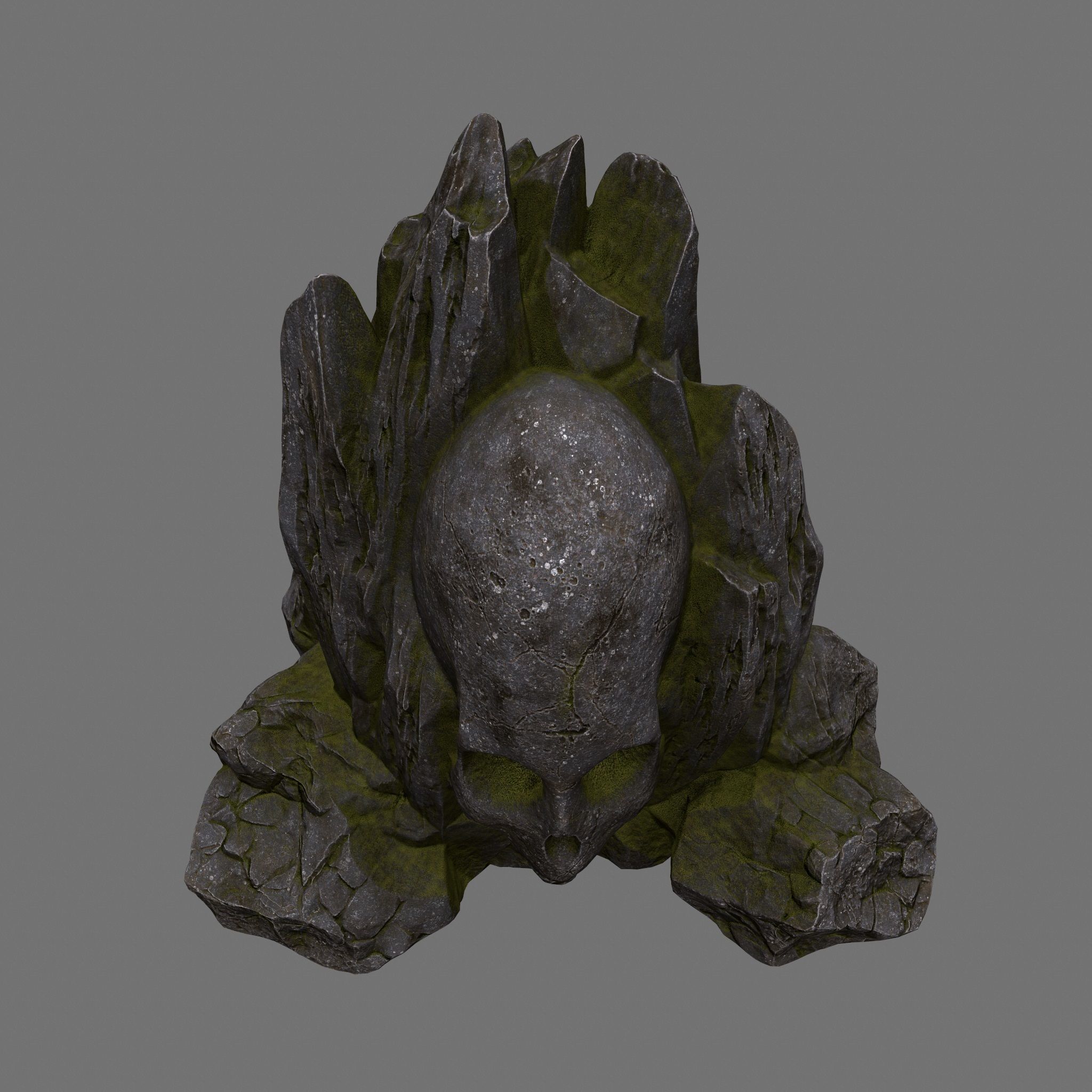 Skull Cave Low-poly 3D model_8