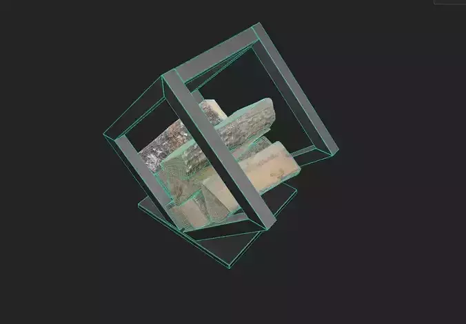 Fire Wood Set  M1-3 Low-poly 3D model 7