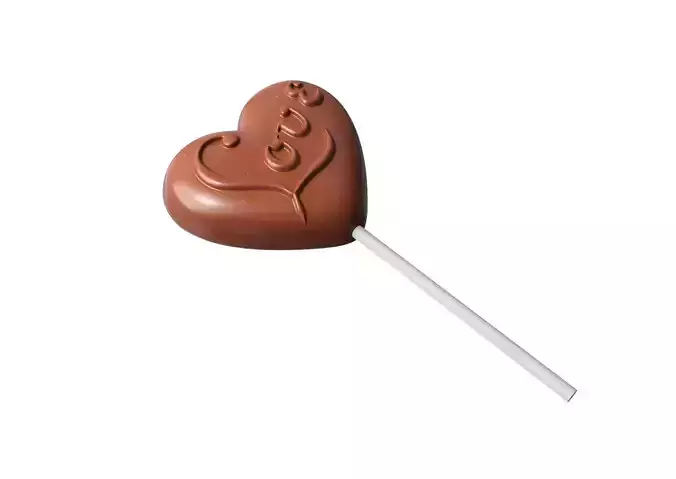 Heart Love Chocolate Lollipop 3D model 3D model 5