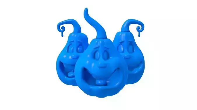 Pumpkin Character STL - Halloween Pumpkin 3D Model
