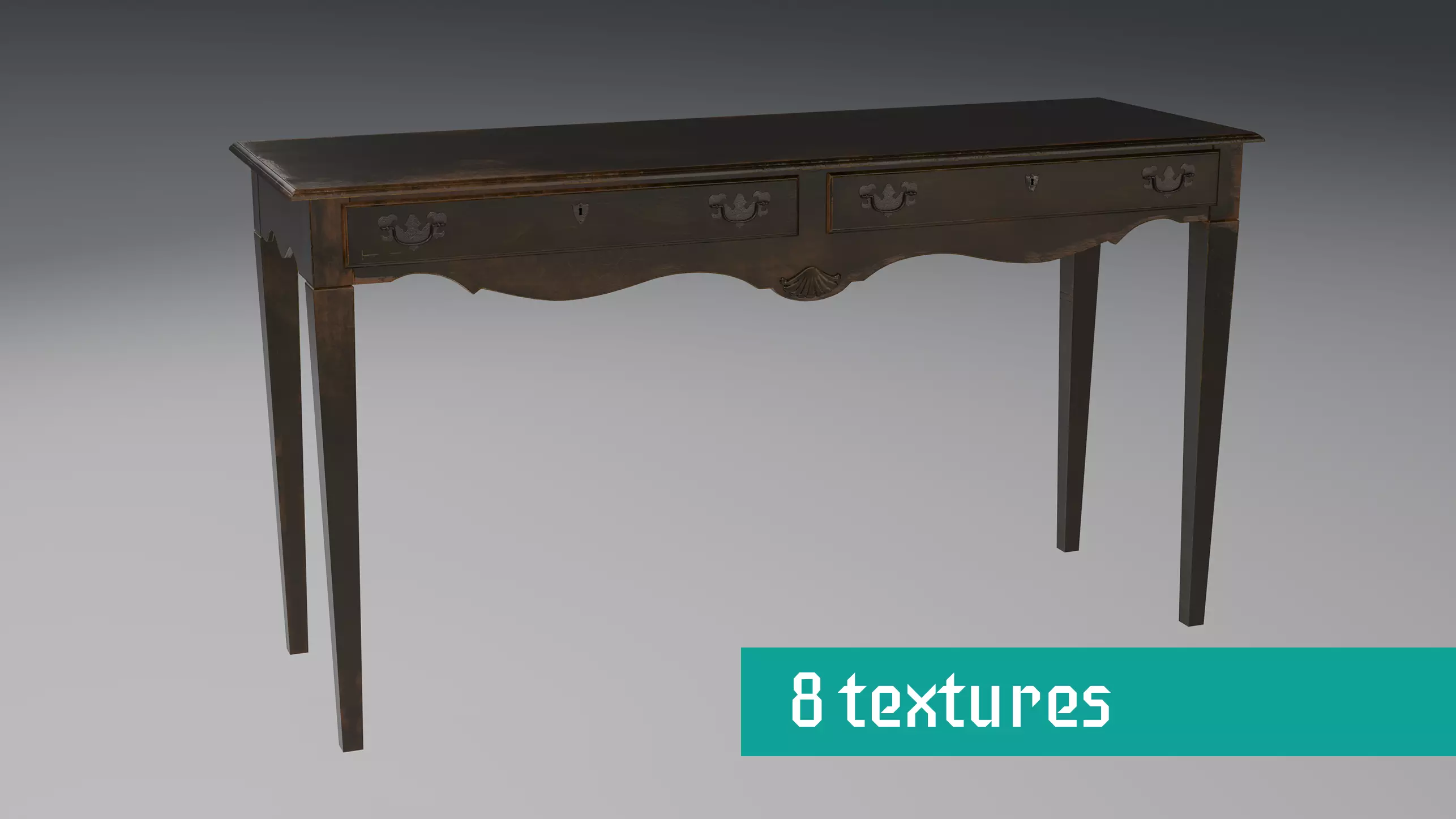 Victorian Hallway Console Wooden Table 8 textures Low-poly 3D model