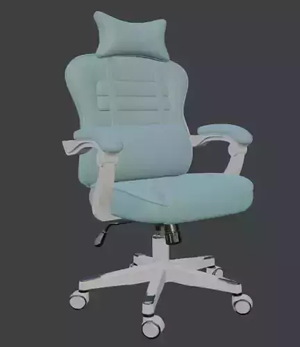 Green Gaming Chair with Lumbar and Neck Pillow