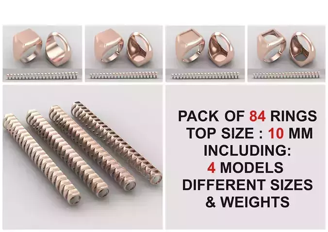 Square Signet Ring Base 10MM top in All sizes 201-MWCG