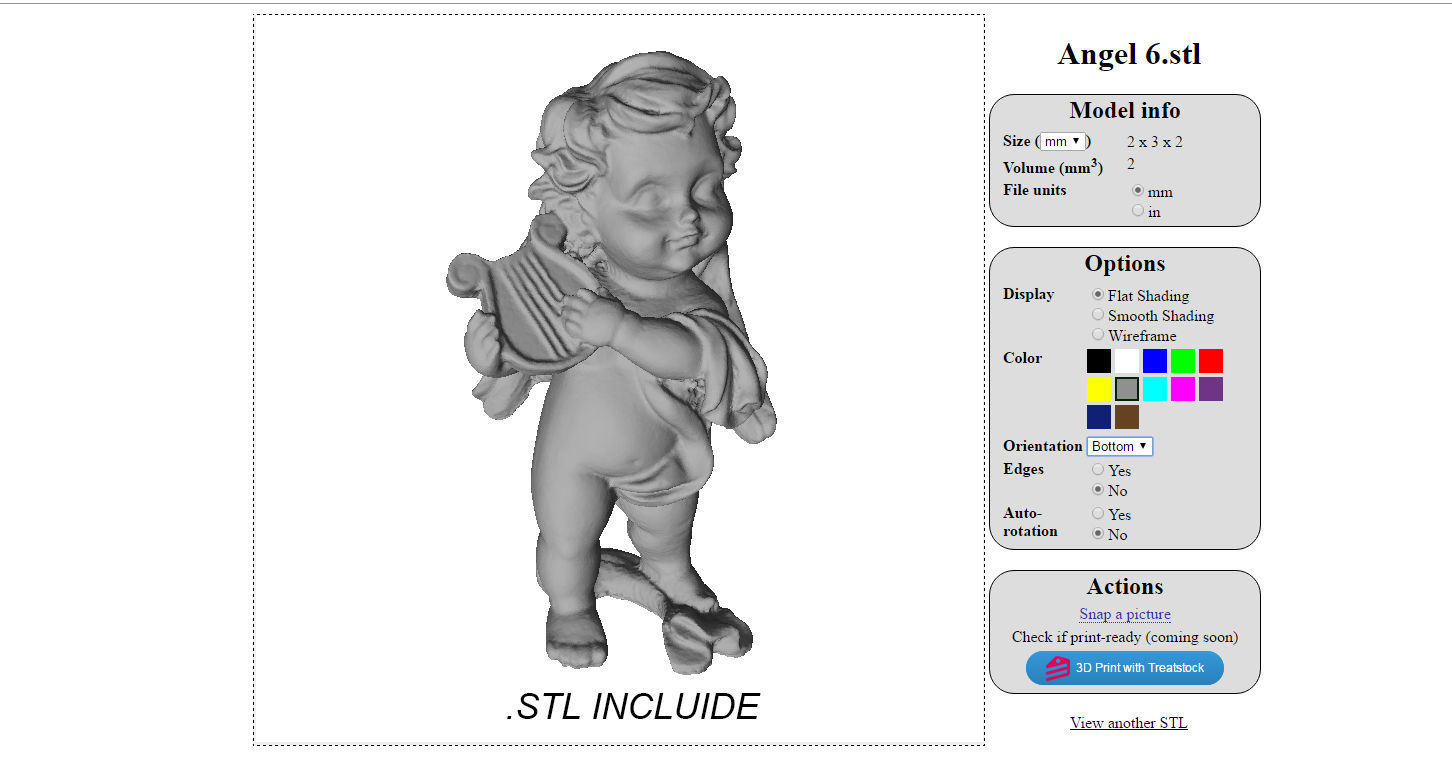 Angel statue of baby Low-poly 3D model_14