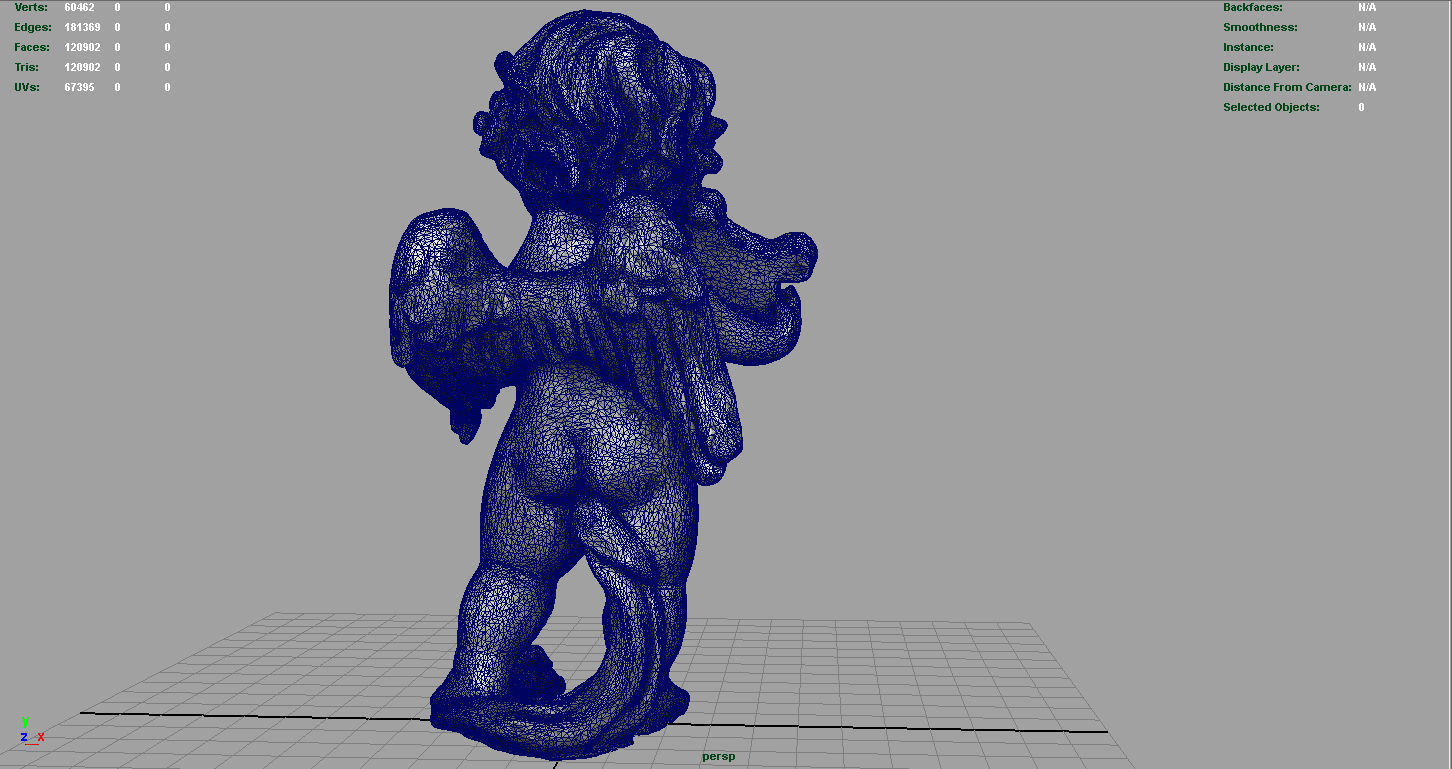 Angel statue of baby Low-poly 3D model_11