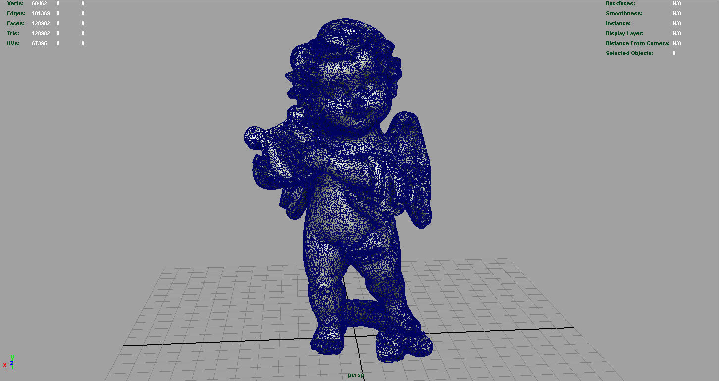 Angel statue of baby Low-poly 3D model_7