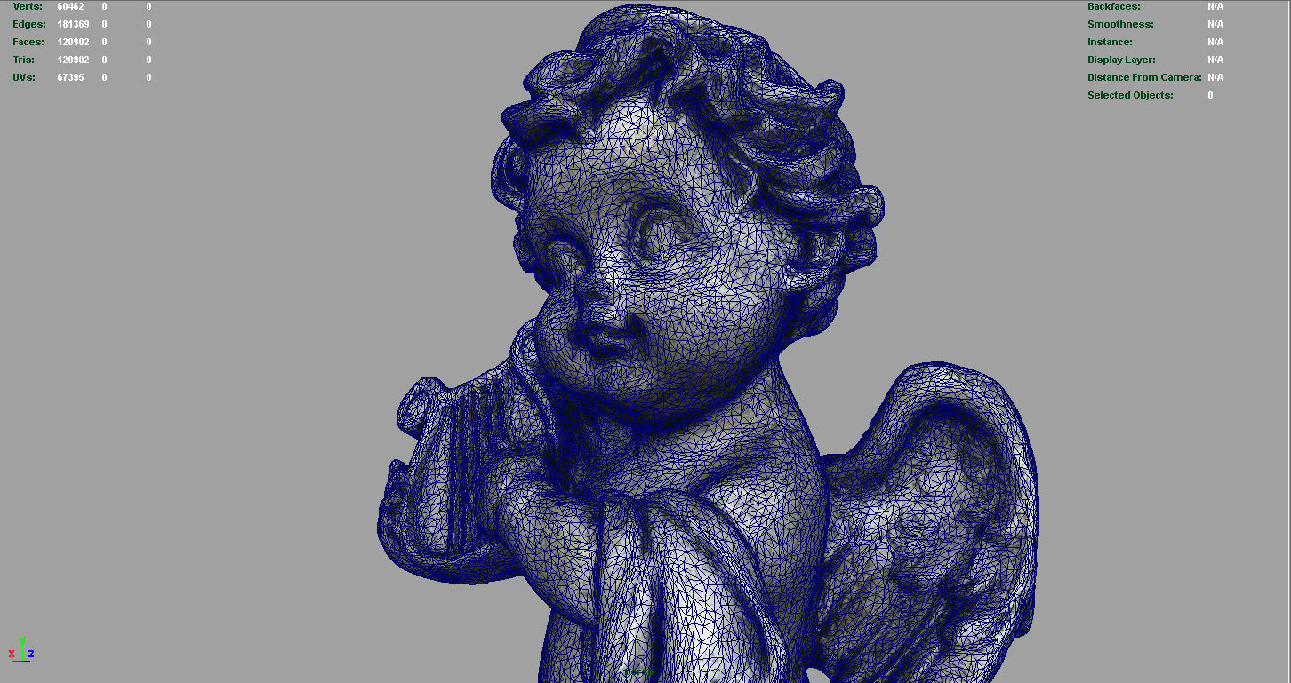 Angel statue of baby Low-poly 3D model_10