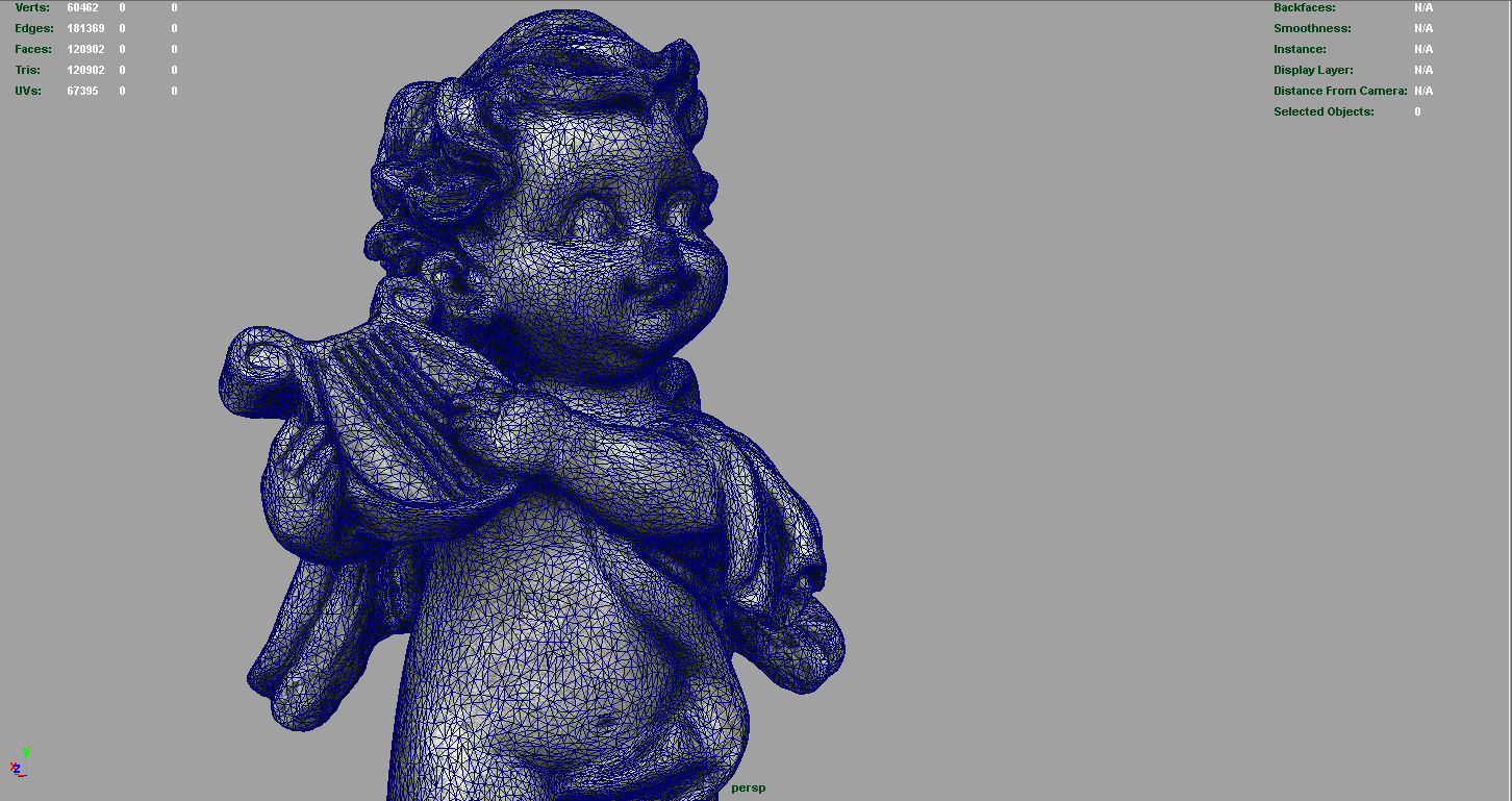 Angel statue of baby Low-poly 3D model_13