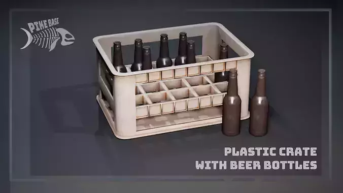 Old Plastic Crate with Beer Bottles