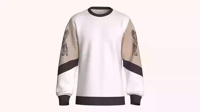 Men 3 Ton Printed Sleeve Sweatshirt
