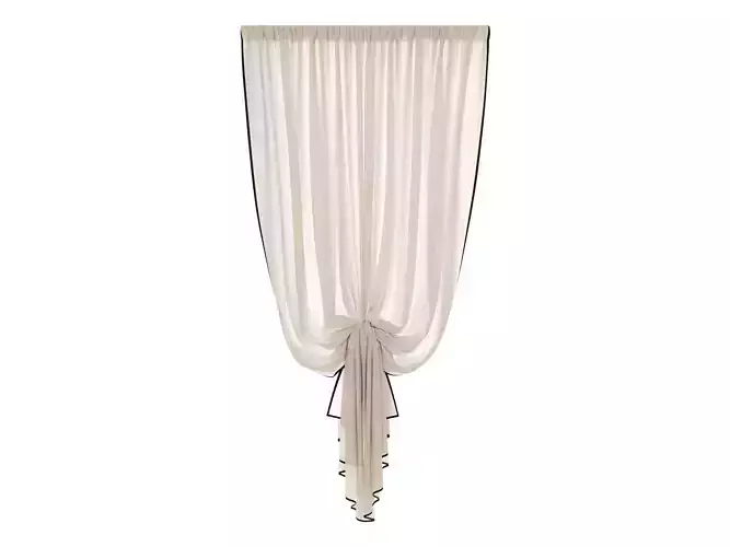 Curtain HE-No 02 Sheer linen with Black trim
