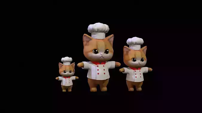Cat4Pack2 Low-poly 3D model