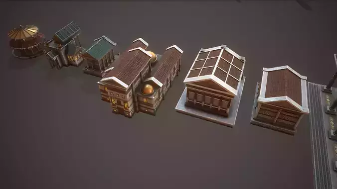 Temple Pack Low-poly 3D model 3