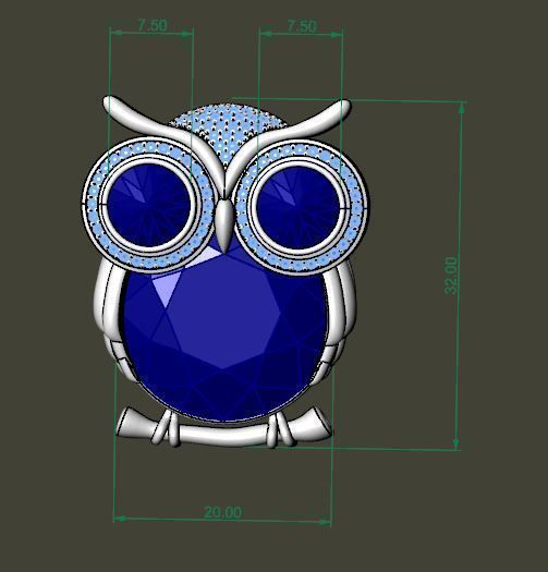 Owl Pendant 3D print model_11