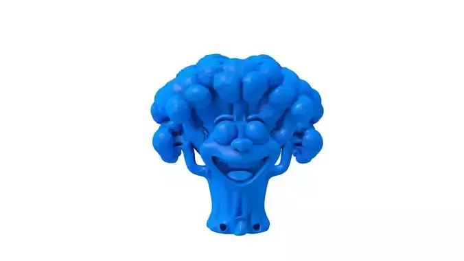 Broccoli Character STL -  Cute Broccoli 3D Model 