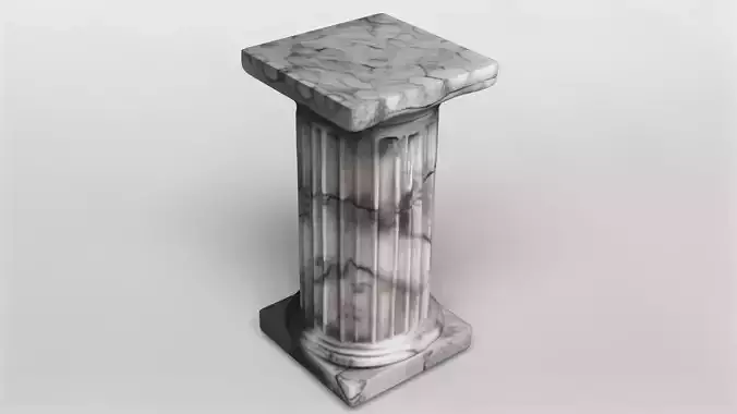 Polished Marble Ionic Column Pedestal