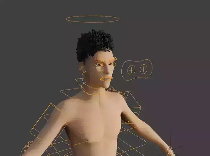 Arcane Style Fully Rigged Skinny Tall shirtless male character