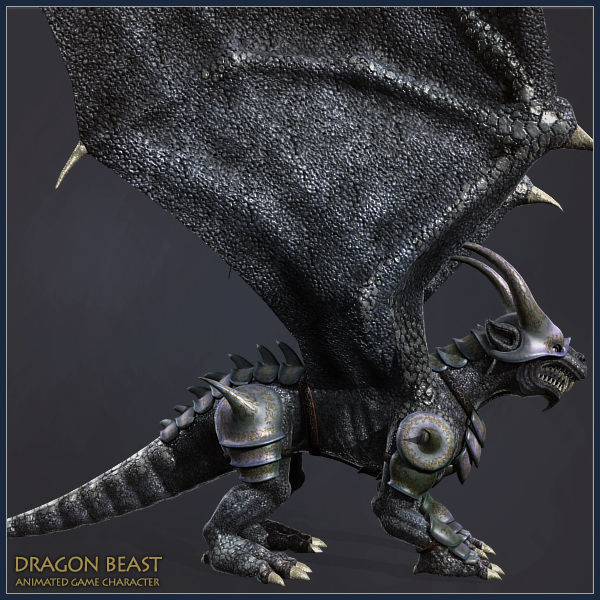 Dragon Beast Low-poly 3D model_2