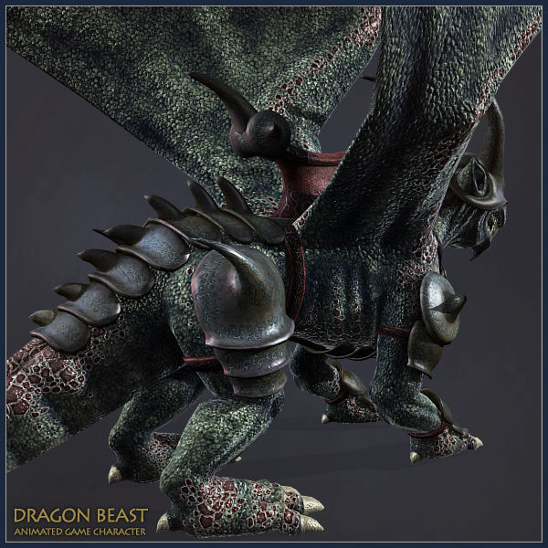 Dragon Beast Low-poly 3D model_6