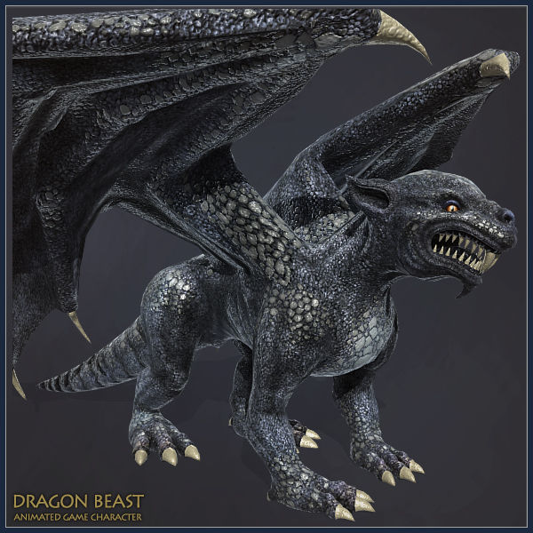 Dragon Beast Low-poly 3D model_3