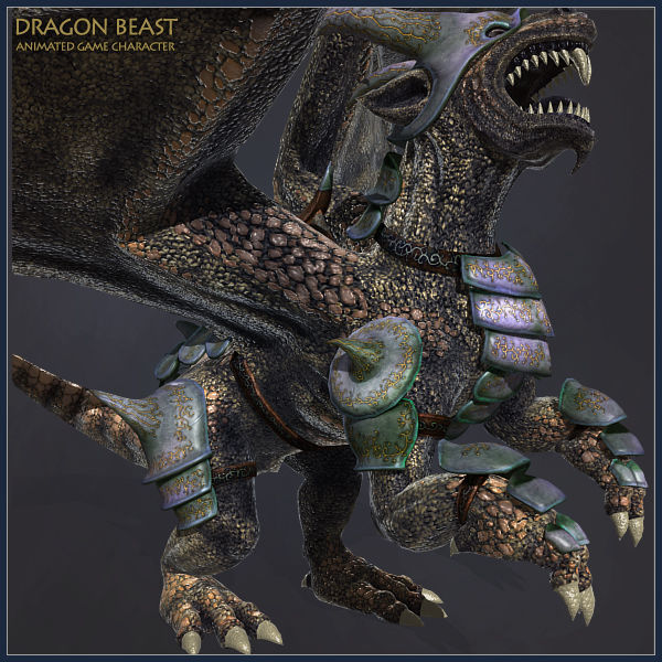 Dragon Beast Low-poly 3D model_10