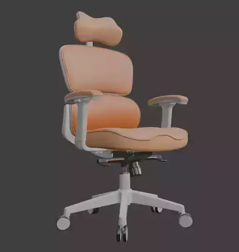 Cute Caramel and White Ergonomic Office Chair