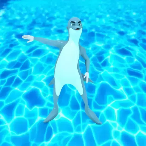 Smiling Dolphin Character model pack