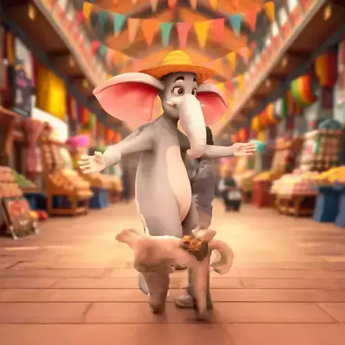 Friendly Elephant with Hat model pack